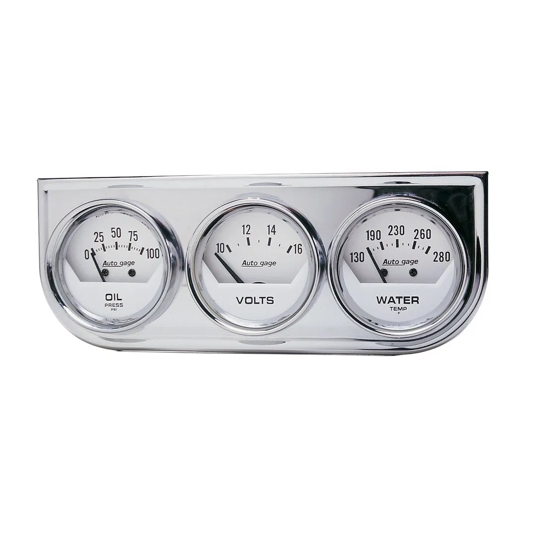2325 – AUTO METER Gauge Oil Pressure/ Voltmeter/ Water Temperature, Includes 3 Analog Gauges: Mechanical Oil Pressure...